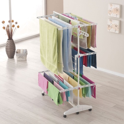 Tendedero Torre Plegable 3 Niveles con Ruedas